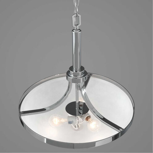 Topsail 3 Light 19 inch Polished Chrome Inverted Pendant Ceiling Light